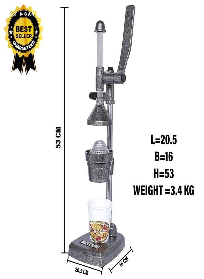 BRIGHTBERG Aluminium Manual Hand Press Juicer For Orange Pineapple Seasnol Pomegranate Watermelon Easy To Clean and Use Frish Fruite Juice BBHPJ-21 - Image 2
